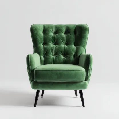 Poltrona in velluto 85x78x100 cm - verde - stile classico - adatta per soggiorno-Comfyoliq