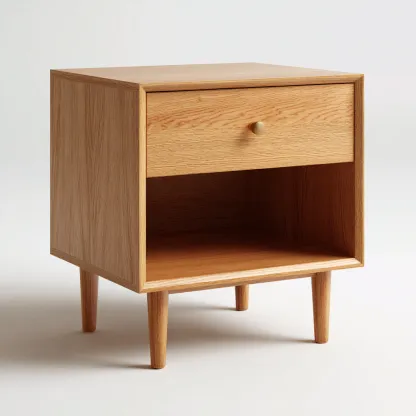 Comodino - legno 45x38x58 cm - naturale - design nordico per camera da letto-Comfyoliq