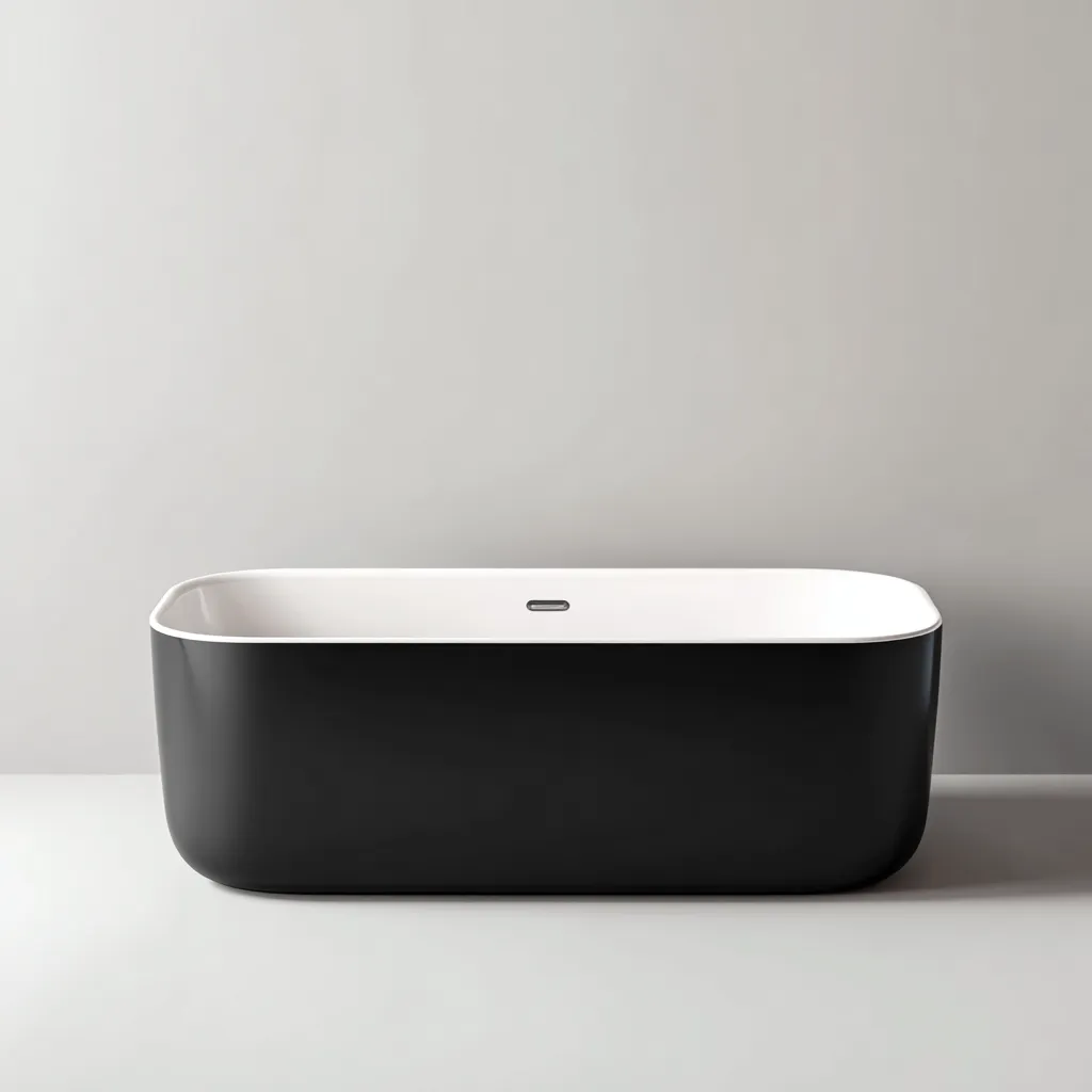 Vasca da bagno acrilico 170x75x60 cm nero - bianco per bagno moderno-Comfyoliq