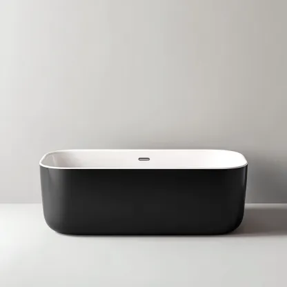 Vasca da bagno acrilico 170x75x60 cm nero - bianco per bagno moderno-Comfyoliq