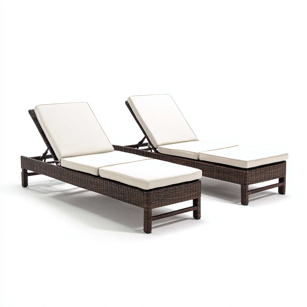 Lettino da sole - rattan sintetico e tessuto 195x70x85 cm - marrone - beige - per esterno - design moderno-Comfyoliq