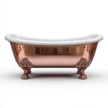 Vasca da bagno rame 160x70x60 cm rame - bianco per bagno stile classico con piedini-Comfyoliq