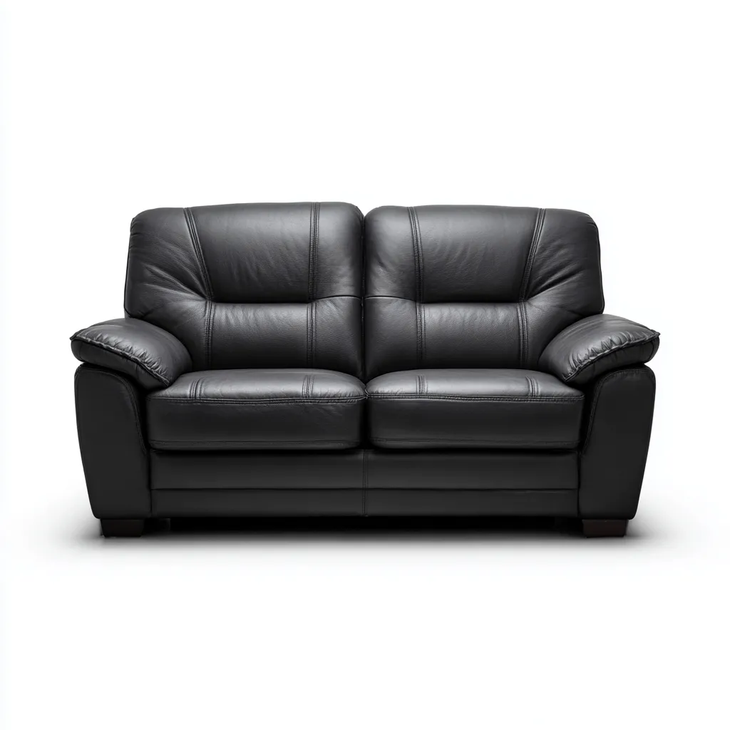 Divano lineare - pelle - 180x90x90 cm - nero - soggiorno - design moderno-Comfyoliq