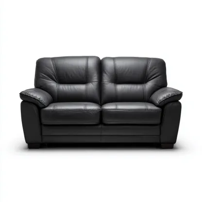 Divano lineare - pelle - 180x90x90 cm - nero - soggiorno - design moderno-Comfyoliq