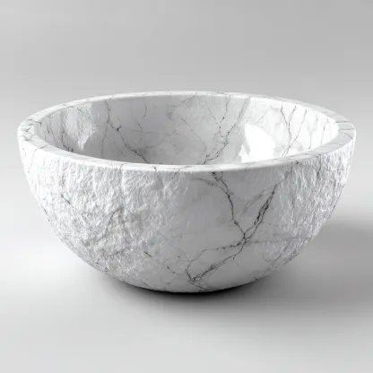 Lavabo - pietra naturale 40x40x18 cm - bianco - adatto per bagno - design rustico-Comfyoliq