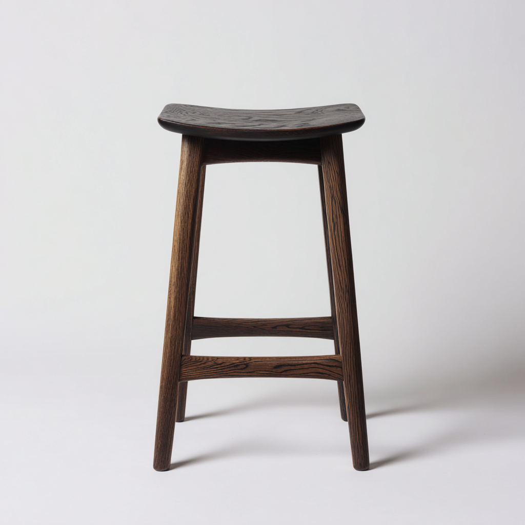 Sgabello da bar in legno massello 45x35x75 cm - rovere scuro - design moderno adatto per sala da pranzo-Comfyoliq