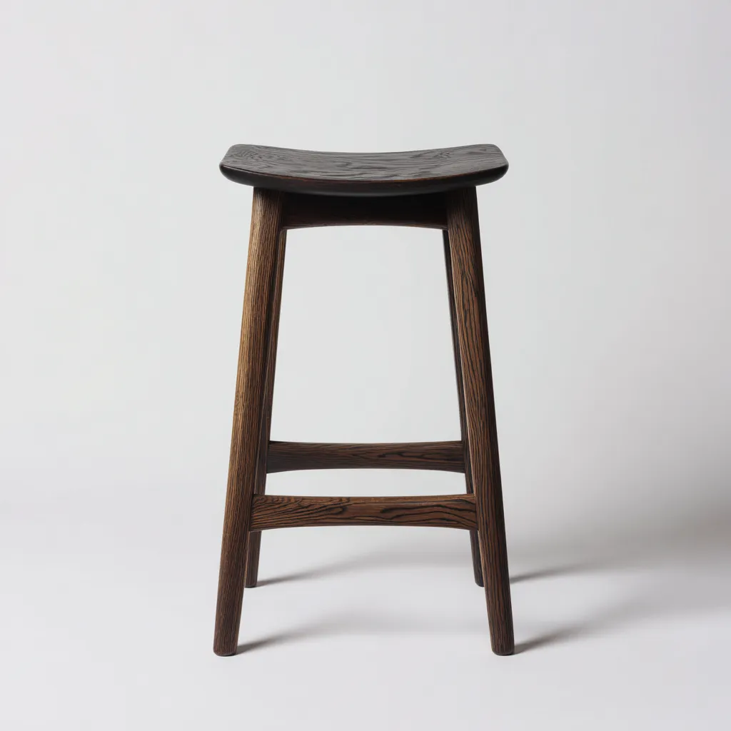 Sgabello da bar in legno massello 45x35x75 cm - rovere scuro - design moderno adatto per sala da pranzo-Comfyoliq