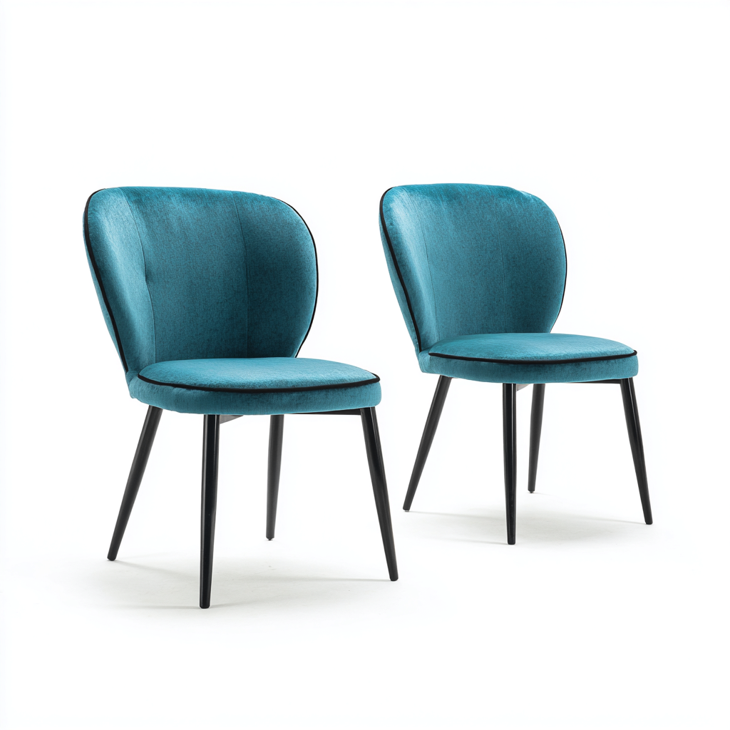 Sedia da pranzo velluto 48x55x82 cm - blu petrolio - design moderno per sala da pranzo-Comfyoliq