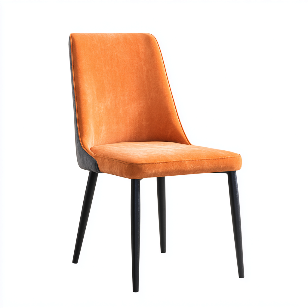 Sedia da pranzo velluto 45x52x84 cm - arancione - grigio - design moderno per sala da pranzo-Comfyoliq