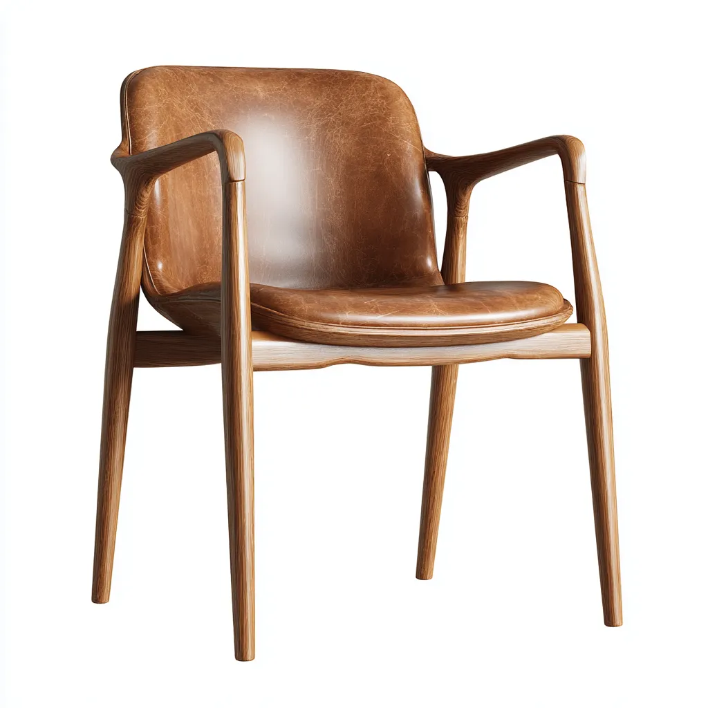 Sedia da pranzo legno massello e pelle sintetica 48x55x82 cm - legno naturale - marrone - design moderno per sala da pranzo-Comfyoliq