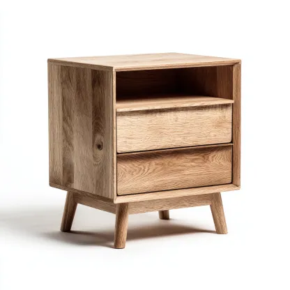 Comodino - legno 48x38x60 cm - naturale - design nordico per camera da letto-Comfyoliq