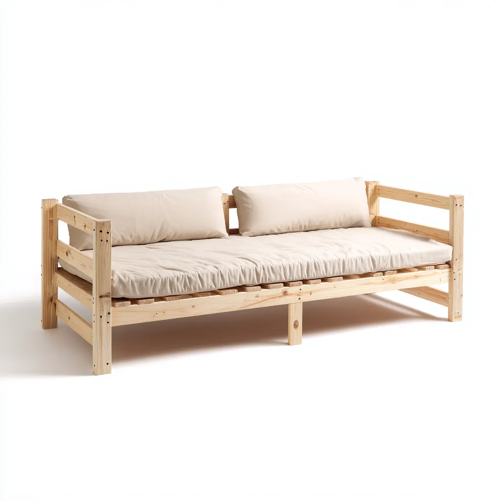 Divano letto legno massello 195x95x85 cm - legno naturale - per camera da letto - stile minimalista-Comfyoliq