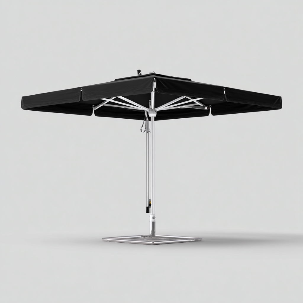 Ombrellone da giardino - tessuto-metallo - 300x300x270 cm - nero - per esterni - design moderno-Comfyoliq