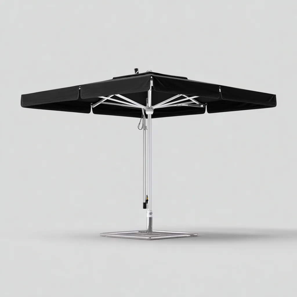 Ombrellone da giardino - tessuto-metallo - 300x300x270 cm - nero - per esterni - design moderno-Comfyoliq