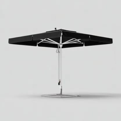 Ombrellone da giardino - tessuto-metallo - 300x300x270 cm - nero - per esterni - design moderno-Comfyoliq