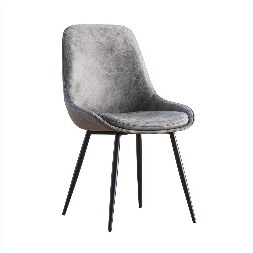 Sedia da pranzo pelle sintetica 45x52x84 cm - grigio - design moderno per sala da pranzo-Comfyoliq