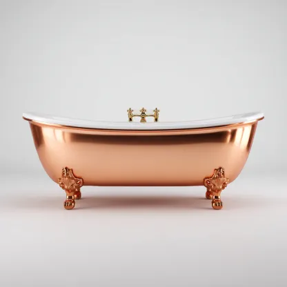 Vasca da bagno rame 165x70x62 cm rame - bianco per bagno stile classico con piedini-Comfyoliq