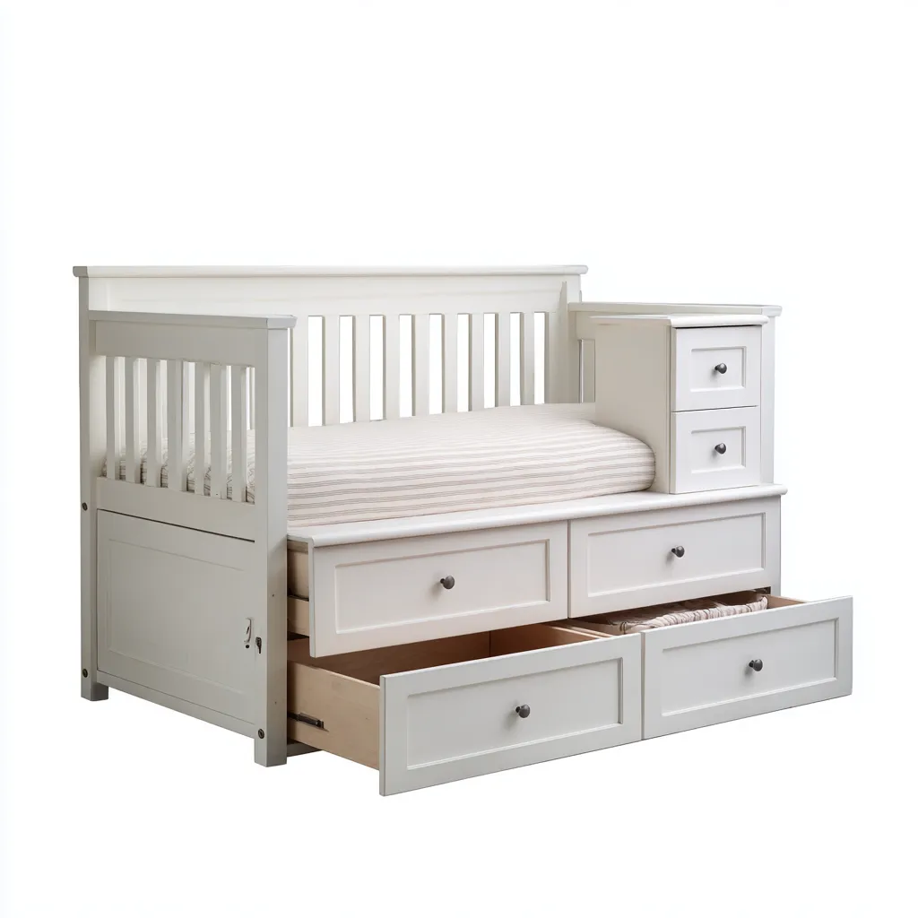 Divano letto legno con cassetti 195x95x110 cm - bianco - per camera da letto - stile classico-Comfyoliq