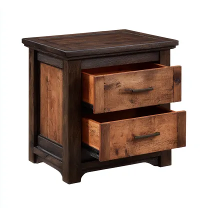 Comodino - legno 52x42x60 cm - marrone - design rustico per camera da letto-Comfyoliq