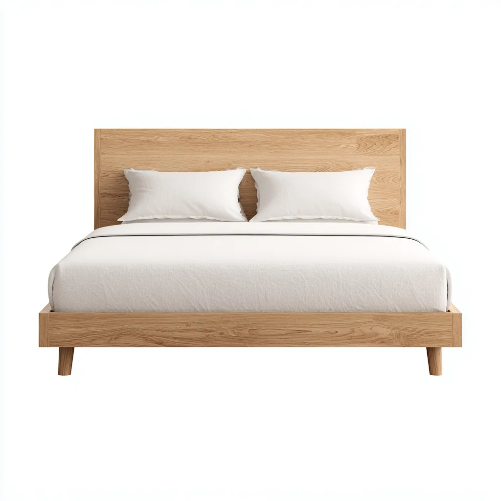 Letto matrimoniale - legno 200x180x95 cm - legno naturale - adatto per camera da letto - design moderno-Comfyoliq