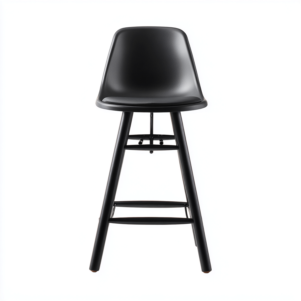 Sgabello da bar in metallo con seduta in plastica 45x43x98 cm - nero- design moderno adatto per sala da pranzo-Comfyoliq