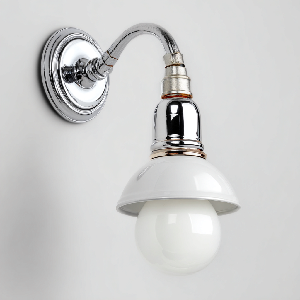 Applique in metallo 16x14x24 cm - argento - bianco - per illuminazione interna stile classico-Comfyoliq