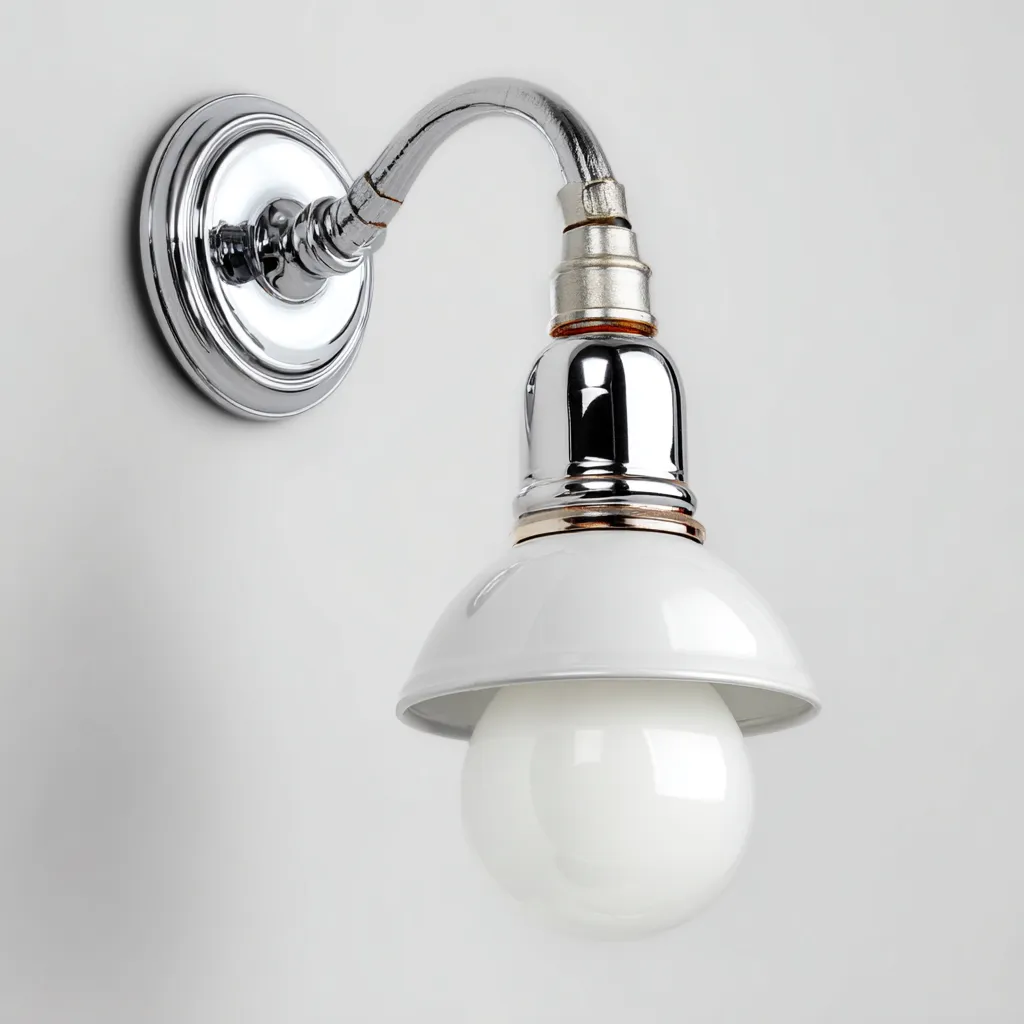 Applique in metallo 16x14x24 cm - argento - bianco - per illuminazione interna stile classico-Comfyoliq