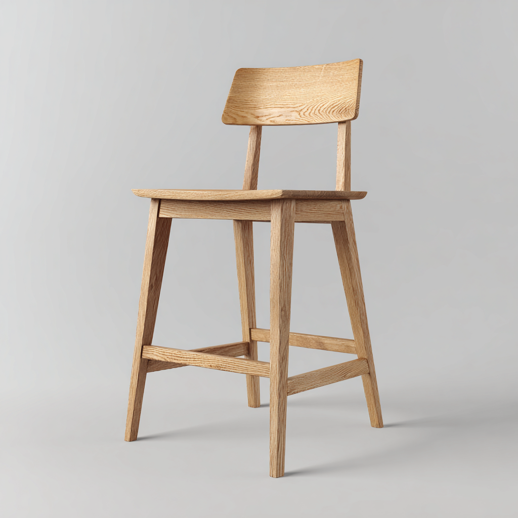 Sgabello da bar in legno massello 45x40x95 cm - naturale - design moderno adatto per sala da pranzo-Comfyoliq