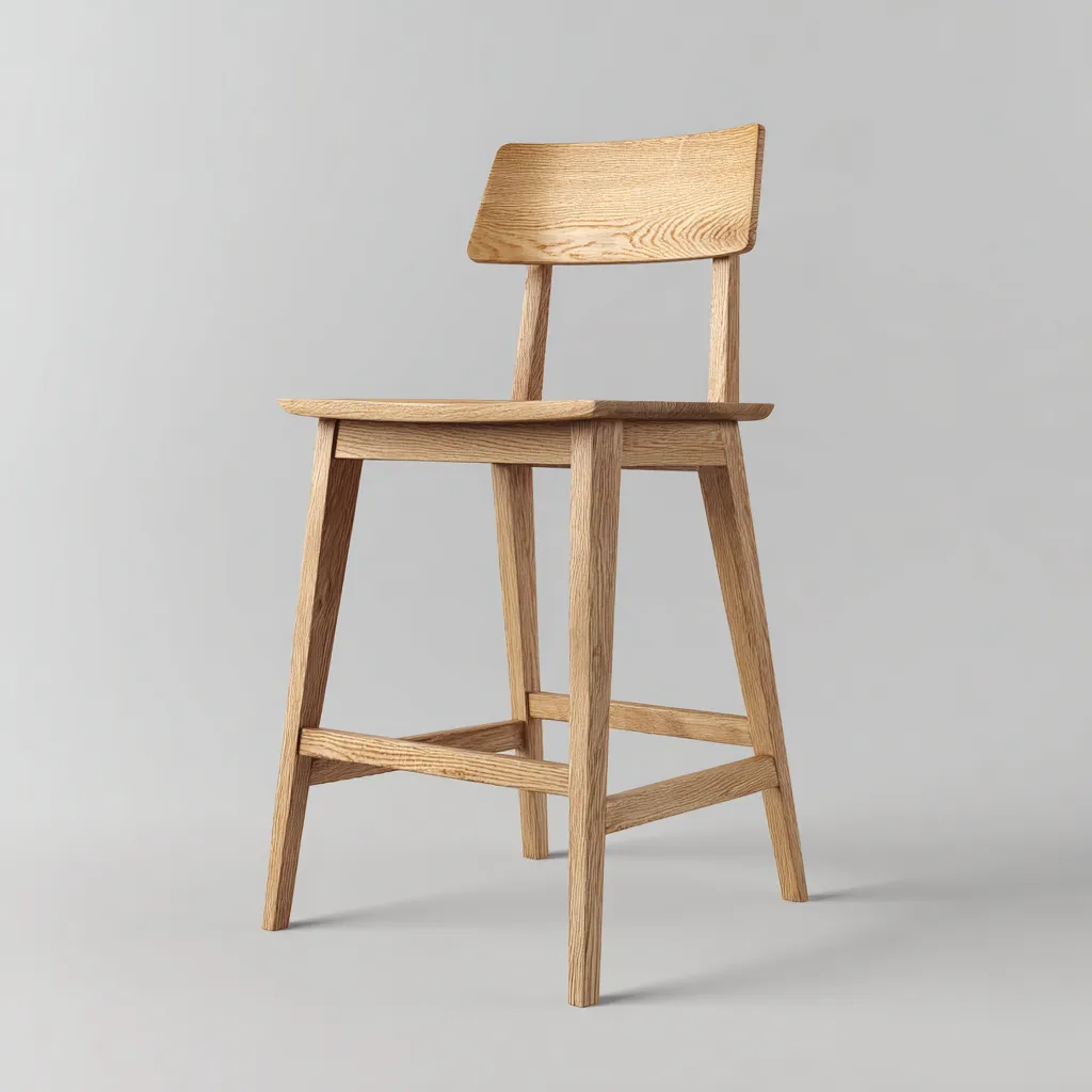 Sgabello da bar in legno massello 45x40x95 cm - naturale - design moderno adatto per sala da pranzo-Comfyoliq