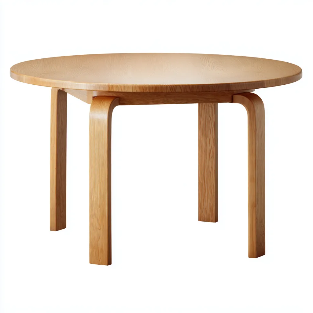 Tavolo da pranzo rotondo in legno massello 110x110x75 cm - legno naturale - ideale per sala da pranzo - design moderno-Comfyoliq