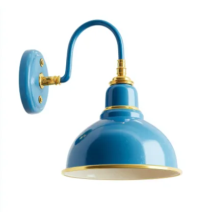 Applique in metallo 30x27x33 cm - blu - oro - per illuminazione interna stile moderno-Comfyoliq