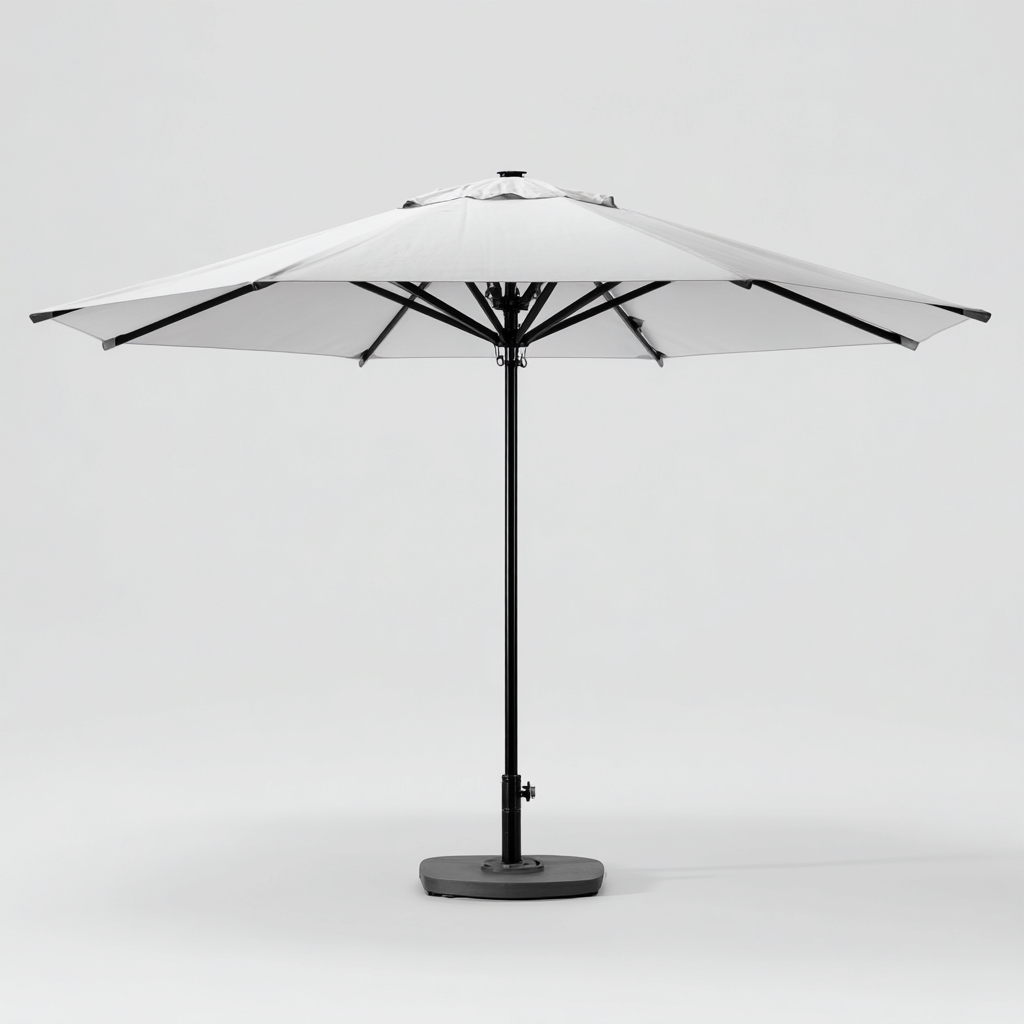 Ombrellone da giardino - tessuto-metallo - 280x280x260 cm - bianco-nero - per esterni - design moderno-Comfyoliq