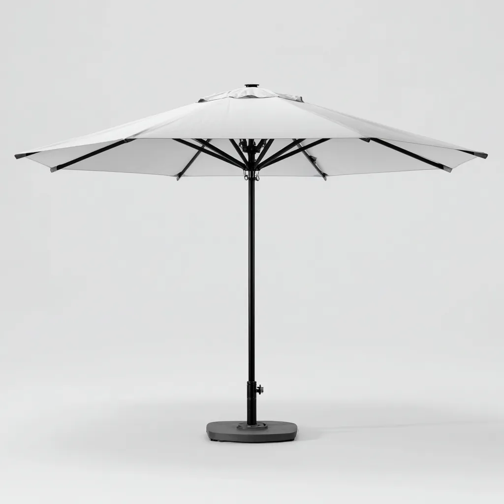 Ombrellone da giardino - tessuto-metallo - 280x280x260 cm - bianco-nero - per esterni - design moderno-Comfyoliq