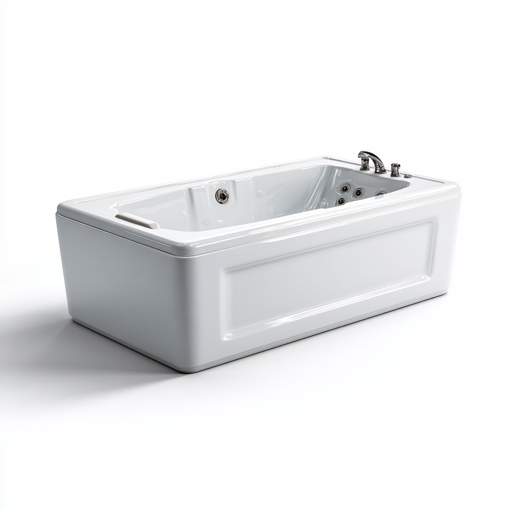 Vasca da bagno acrilico 160x80x60 cm bianco per bagno con idromassaggio moderna-Comfyoliq