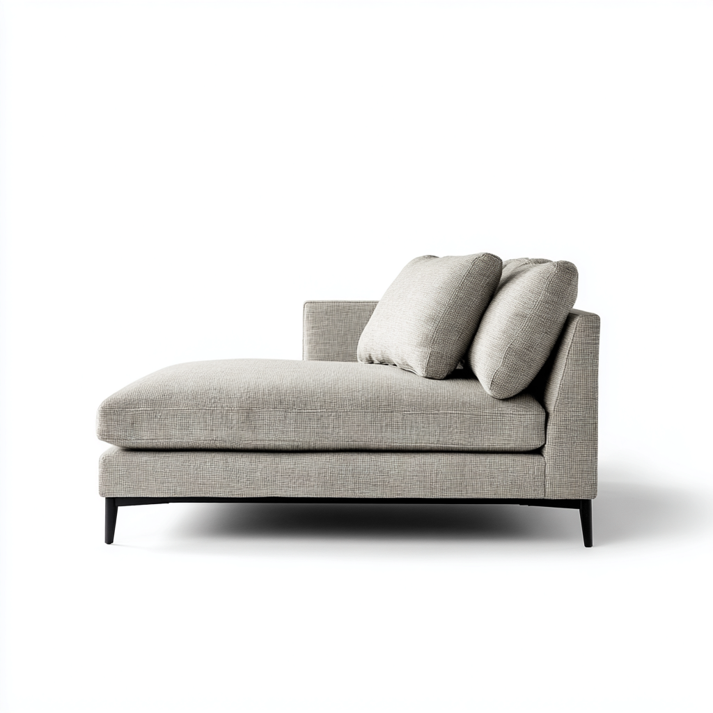 Chaise longue in tessuto e metallo 180x85x78 cm - grigio chiaro - nero - stile moderno - adatta per soggiorno-Comfyoliq