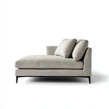 Chaise longue in tessuto e metallo 180x85x78 cm - grigio chiaro - nero - stile moderno - adatta per soggiorno-Comfyoliq