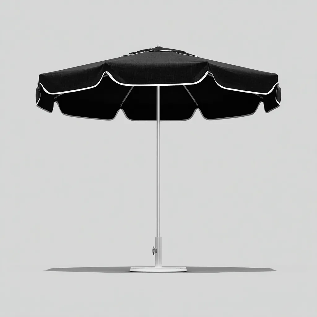 Ombrellone da giardino - tessuto-metallo - 240x240x230 cm - nero-bianco - per esterni - design classico-Comfyoliq