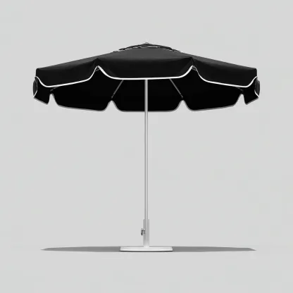 Ombrellone da giardino - tessuto-metallo - 240x240x230 cm - nero-bianco - per esterni - design classico-Comfyoliq