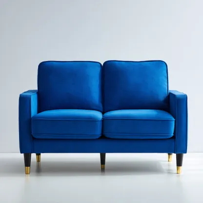 Divano lineare - tessuto - 165x85x90 cm - blu - soggiorno - design moderno-Comfyoliq