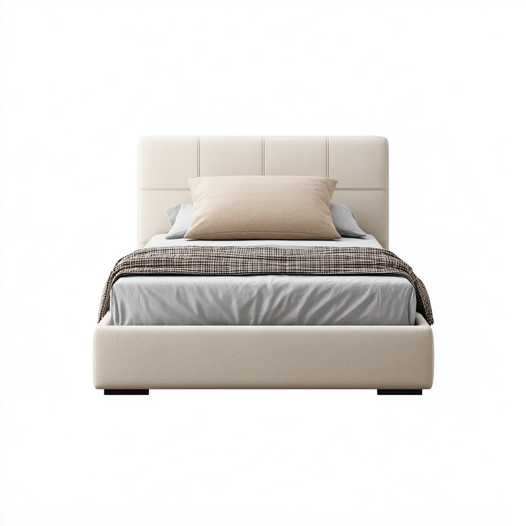 Letto singolo - tessuto 200x110x100 cm - beige - adatto per camera da letto - design moderno-Comfyoliq