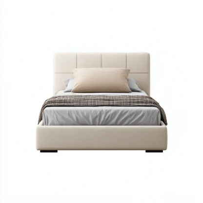 Letto singolo - tessuto 200x110x100 cm - beige - adatto per camera da letto - design moderno-Comfyoliq