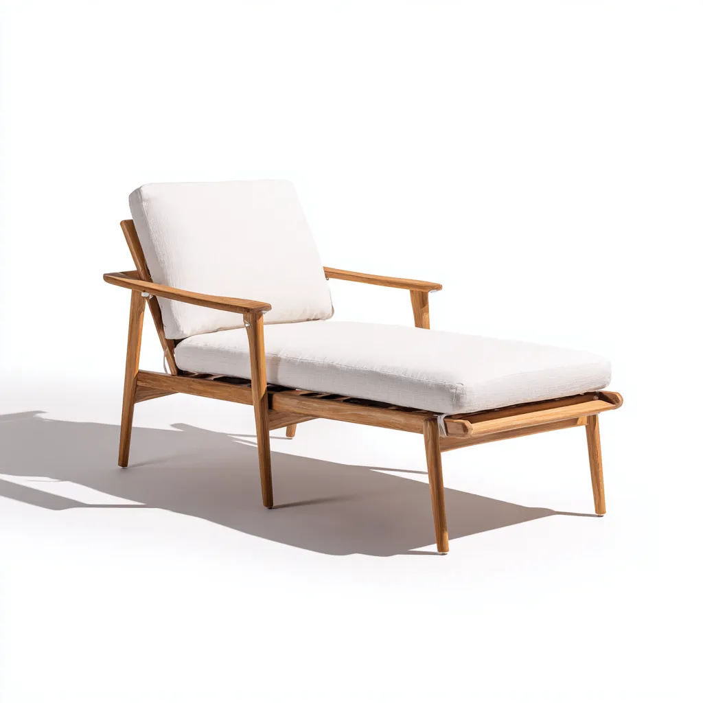 Lettino da sole - legno e tessuto 180x70x82 cm - legno naturale - bianco - per esterno - design moderno-Comfyoliq