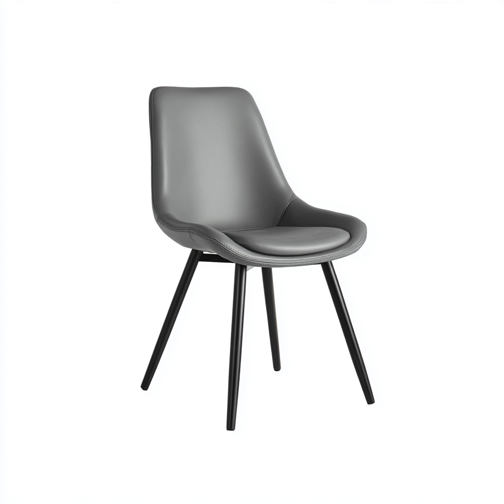 Sedia da pranzo pelle sintetica 45x52x84 cm - grigio - design moderno per sala da pranzo-Comfyoliq