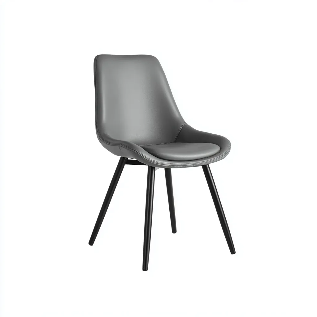 Sedia da pranzo pelle sintetica 45x52x84 cm - grigio - design moderno per sala da pranzo-Comfyoliq