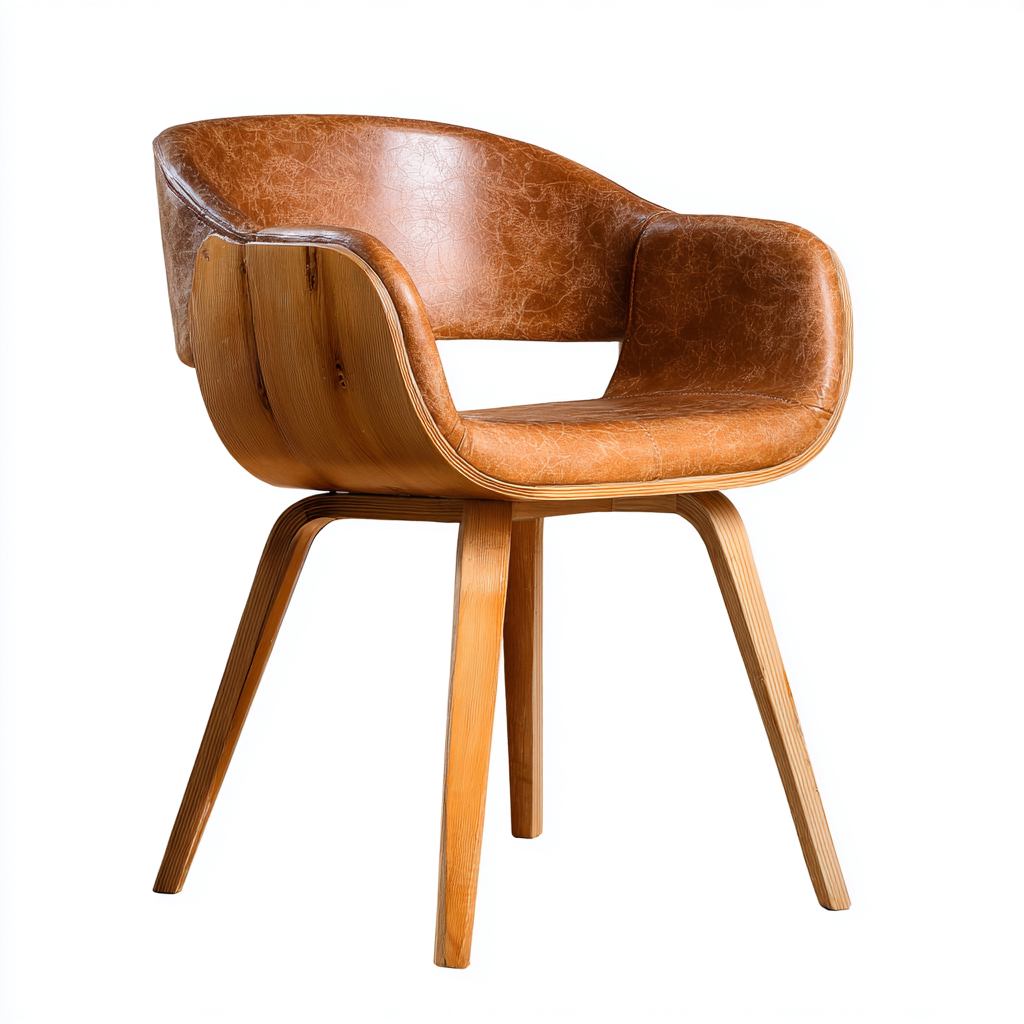 Sedia da pranzo legno curvato e pelle sintetica 48x55x82 cm - legno naturale - marrone - design moderno per sala da pranzo-Comfyoliq