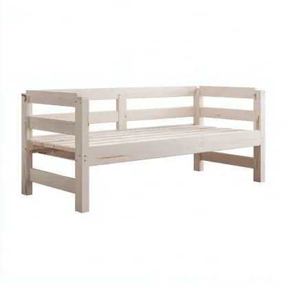 Divano letto legno massello 195x95x85 cm - legno naturale chiaro - per camera da letto - stile minimalista-Comfyoliq