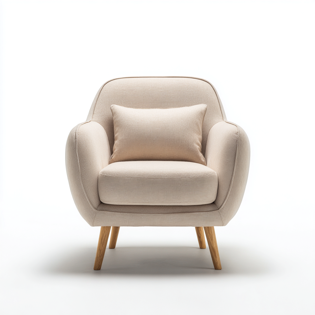 Poltrona in tessuto 78x80x85 cm - beige - design moderno - adatta per soggiorno-Comfyoliq