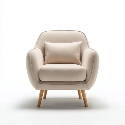 Poltrona in tessuto 78x80x85 cm - beige - design moderno - adatta per soggiorno-Comfyoliq