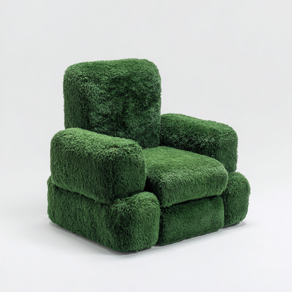 Poltrona in tessuto peluche 90x85x90 cm - verde - design moderno - adatta per soggiorno-Comfyoliq