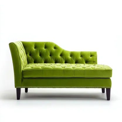 Chaise longue in velluto e legno 175x72x92 cm - verde - stile classico - adatta per soggiorno-Comfyoliq